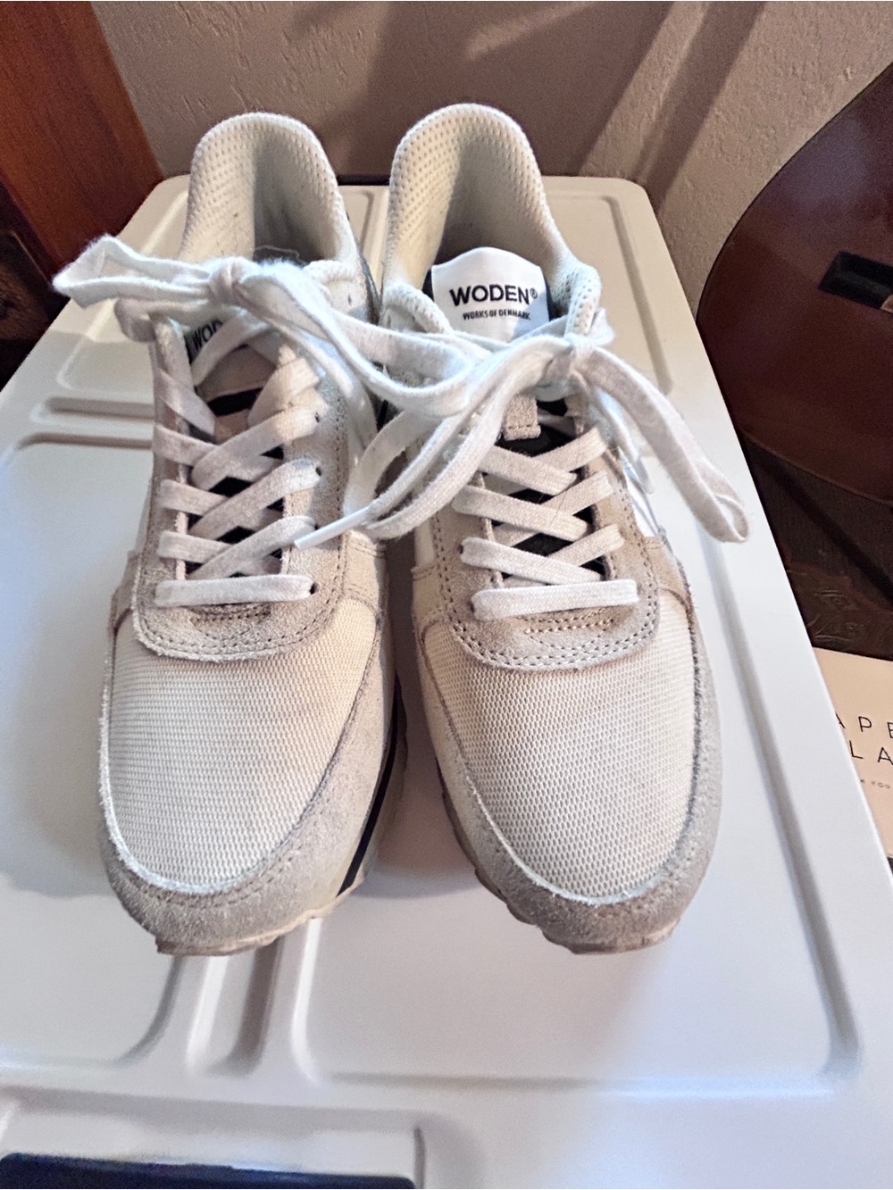 Women’s Woden platform White Lace-Up Everyday Sneakers
